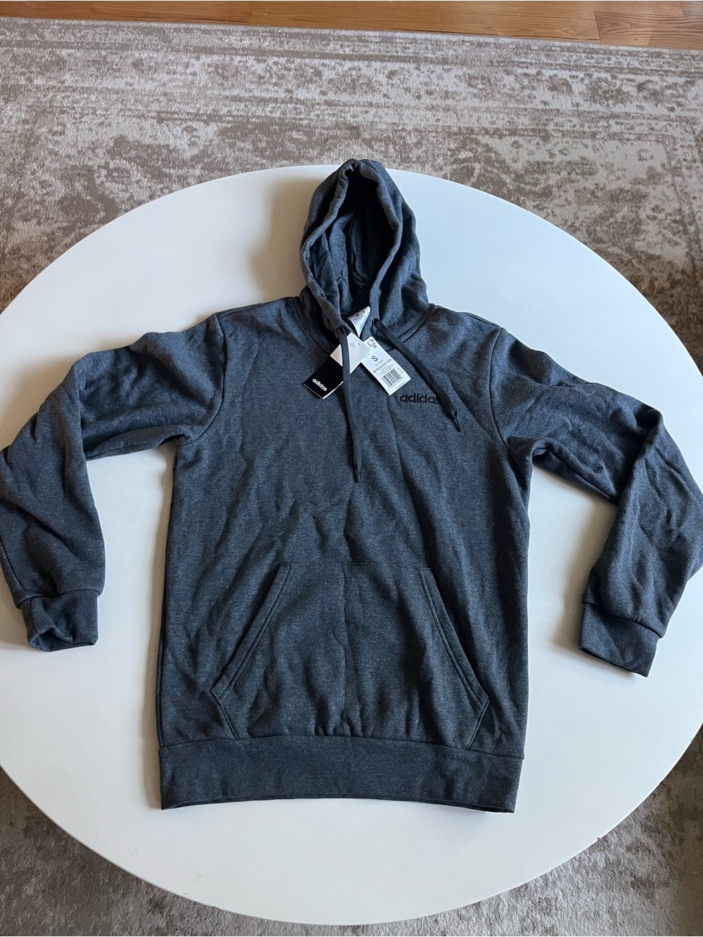 ADIDAS NWT Gray Hoodie Sweatshirt, Size Small